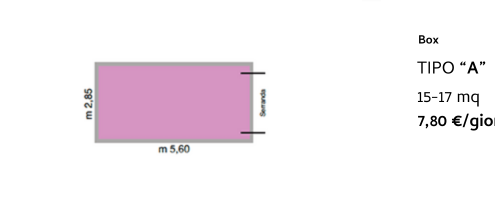 Tipo "A" - 7,80 €/giorno